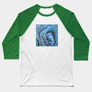 Silver and Green Geode Baseball T-Shirt